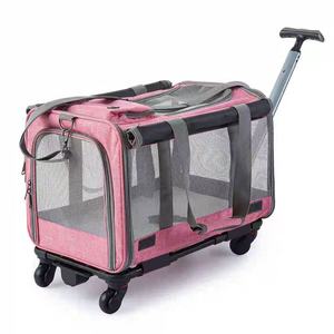 Luxury Oxford Dog Cat <b>Pet</b> Carriers Backpack Portable Outdoor Breathable Foldable Travel <b>Bags</b> Dog Cat <b>Pet</b> Carrier With Wheels - Product Image 4