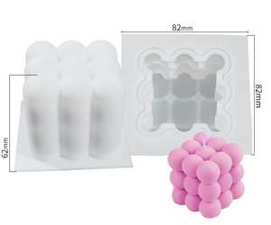 Producto en línea caliente 6 Cavidad Single 3D Cube Baking Mousse Cake Mold Magic Square Cloud Moldes de velas de silicona grandes - Product Image 4