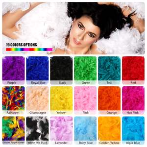 Custom 40/60/100g 2 yarde New Orleans Mardi Gras soffice piuma di tacchino Boa enorme 72 pollici finto piuma sciarpa accessorio Costume - Product Image 5