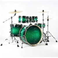 Professional Heavy-Duty 3-Cymbal Wood Metal Drum Set with Customizable Color/Logo Included