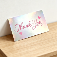 Carte de vœux rectangulaire en carton holographique irisé pour la décoration de boîtes cadeaux et l'emballage de petits cadeaux en boutique