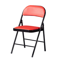 Lot de chaises pliantes en acier noir avec coussin rembourré, portables pour l'école et l'intérieur/extérieur