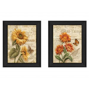Set di due fiori con cornice nera stampa Art HMS - Product Image 2