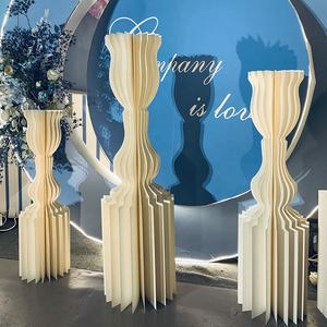 Columnas Romanas Plegables para Decoración de Bodas, Columnas de Papel, Guía de Camino, Soporte Curvo para Postres - Product Image 2