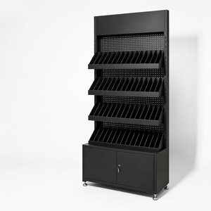 Expositor de Metal Personalizado para Tintes de Cabello con Estantes Divididos, Panel Perforado, Góndola de Venta al por Menor para Salón de Belleza, Tienda, OEM - Product Image 1