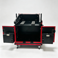 Flight case en aluminium rouge de 12 mm d'épaisseur pour Behringer WING avec roues hydrauliques, flight case pour équipement audio