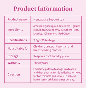 Winstown ชาสนับสนุนสำหรับผู้หญิงวัยหมดประจำเดือนฮอร์โมนสมดุลอาหารเสริมสมุนไพรที่มีคุณภาพการนอนหลับที่บรรจุในถุงโสมอเมริกัน - Product Image 5