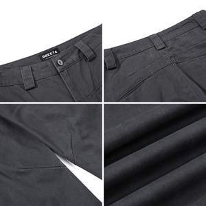 <b>Vintage</b> Washed Distressed Straight Leg Canvas <b>Cargo</b> <b>Pants</b> Unisex Pass Pocket Design Curved Hem Casual Utility Windproof - Product Image 2