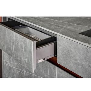 <span class=keywords><strong>Encimera</strong></span> de Isla de Piedra Sinterizada Superfina con Aspecto de Mármol en Gris Plateado para Puerta de Armario - Product Image 6