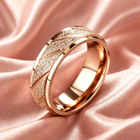 Bague JLM Artisan en Or Rose, Anneau de Mariage Radiant Sablé, Bijou Unisexe Chic et Géométrique Poli