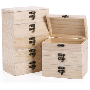 Simple Wooden Multifunctional Wooden Storage Box With Lock Buckle Playing Card Storage Boxes
