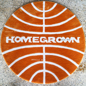 Tapis rond de terrain de <span class=keywords><strong>basket</strong></span> minimaliste décor de salon tapis de zone de thème de sport anti-dérapant enfants garçons <span class=keywords><strong>chambre</strong></span> tapis ronds personnalisés - Product Image 2