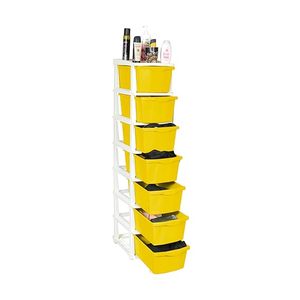 Yellow Modular Drawer Storage System Home <b>Wheels</b> Anti-Slip <b>Shoes</b> 6-Year Manufacturer Warranty Plastic Multi-Purpose for Clothing - Product Image 1