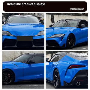 Película de revestimiento para coche de 1,52x18m de alta calidad, vinilo tiburón azul brillante autoadhesivo, rollo de pegatina para coche que cambia de Color, pintura protectora - Product Image 2