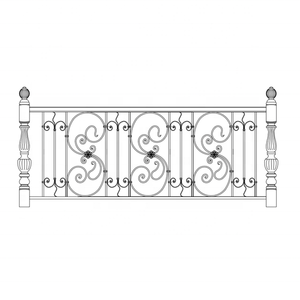 Tùy Chỉnh Sơn Tĩnh Điện Rèn Sắt Hiên Lan Can Trong Nhà Rèn Sắt Cầu Thang - Product Image 1