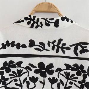 TAOP & ZA 2023 baju wanita lengan panjang, baju belah samping linen dicampur longgar modis 8026460 - Product Image 5