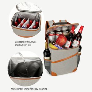 Sac à dos isotherme personnalisé en toile imperméable pour pique-nique, glacière souple pour le déjeuner, idéal pour la gym et l'extérieur - Product Image 2