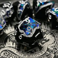 Jeu de dés de luxe en résine numérique fait main, multi-profilés à angle droit, 7 pièces, pour jeux de rôle de table Dungeons & Dragons