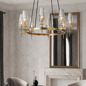 American <b>Retro</b> Candle Shape Hanging Lamp Industrial Style Iron Frame Glass Pendant <b>Light</b> for Restaurant - Product Image 3