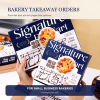 Boîtes à gâteaux en carton 4 ou 6 compartiments, emballage plat pour pâtisseries et desserts, idéales pour petites entreprises, boulangeries et commandes à emporter de qualité alimentaire