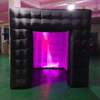 Tente cubique gonflable multifonctionnelle noire publicitaire Tente gonflable personnalisée pour discothèque avec photomaton gonflable léger