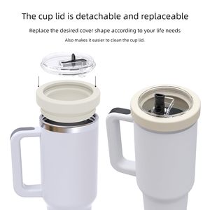 Tapa de Repuesto de 40 oz con Pajita Abatible para Vaso Stanley, Tapa de Silicona Antiderrames y Resistente a Salpicaduras con Pajita para Vaso Stanley de 40 oz - Product Image 2