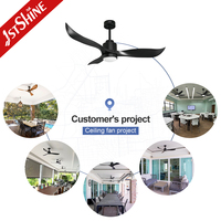Ventilateur de plafond intelligent 1stshine 52 pouces avec commande Wi-Fi, compatible vocale, pales en ABS, moteur DC intelligent et lumière LED