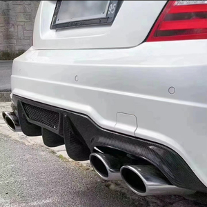 For C-Class W204 4DR/2DR V Style Real Carbon Fiber Rear Diffuser 2007-2014 - Product Image 6
