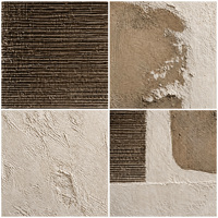 Peinture à l'huile abstraite impasto peinte à la main 40x50cm Beige Taupe Charbon sur toile de coton et lin pour décoration murale