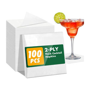 <span class=keywords><strong>Serviettes</strong></span> en <span class=keywords><strong>papier</strong></span> personnalisées en gros pour Noël, mariage, bar, 2 plis, blanches, jetables, pour dîner, fête, cocktail - Product Image 1