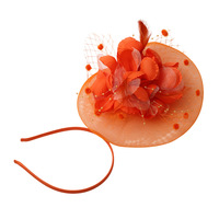 Coiffe de mariée vintage transfrontalière euro-américaine, voile en résille, accessoire capillaire fleur et plume, pour spectacle de danse, chapeau haut de forme, thé
