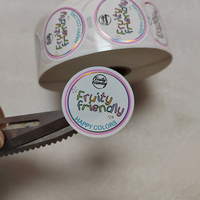 Pegatinas privadas redondas personalizadas, adhesivo de vinilo de papel, adhesivo impermeable, Impresión de etiquetas, rollo de pegatinas con logotipo