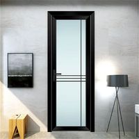 Nouvelles portes battantes en verre trempé à double vitrage en alliage titane-magnésium, sur mesure pour salles de bain et cuisines