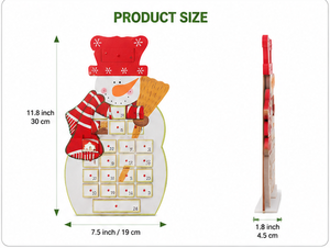 Custom Wooden Snowman Advent <b>Calendar</b> 24 Drawers Refillable Christmas Countdown Tabletop Decoration Wholesale Supplier - Product Image 2