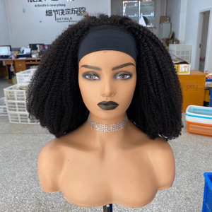 Perruques Bandeau Cheveux Humains 100% <span class=keywords><strong>Afro</strong></span> Crépus 4A 4B 4C Brésiliens, Vente en Gros Perruque Naturelle Cheveux Humains Vierge Bruts sans Lacet pour Femmes Noires - Product Image 1