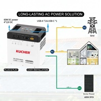 Système de stockage d'énergie domestique tout-en-un KUCHER 1800W 4019.2wh grande capacité avec batterie LiFePO4 intégrée, chargeur solaire complet hors réseau