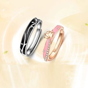 Anillos De Pareja Platinum Plated Thorn and Rose <b>Couple</b> <b>Ring</b> Adjustable Open <b>Couple</b> <b>Rings</b> for Wedding <b>Ring</b> Jewelry - Product Image 2