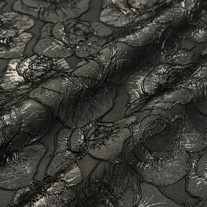 Yy Mật Độ Cao 3D Hoa Hồng Polyester Kim Loại Màu Đen Sang Trọng Dệt Jacquard Vải Cho Đảng Và Trang Phục Chính Thức - Product Image 6
