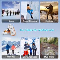 Crampons pour chaussures - 12 crampons à pointes en acier inoxydable - Grips antidérapants pour la neige pour la randonnée, l'alpinisme et l'escalade