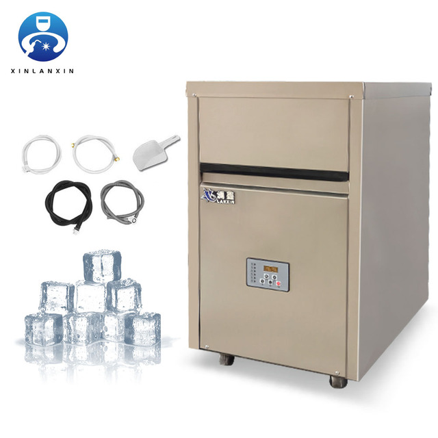Lanxin Ice Machine Commercial Milk Tea Shop Small Fully Automatic Square Ice Bar Cafe