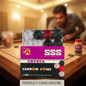 เหรียญคารอมคริสตัล JR MS INDUSTRIES ชุด 8 ชิ้น สำหรับกีฬาในร่ม ชุดอุปกรณ์เล่นบนโต๊ะ รุ่น Jr-ind-c58 - Product Image 2