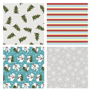 Eco-Friendly Christmas Bear Tree Pattern Metallized Art Paper <b>Rolls</b> Double Sided Coated Gift Craft Packaging Material Recyclable - Product Image 2