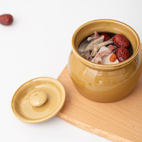 Style japonais Mini marmite à ragoût en porcelaine épaissie anti-déflagrant bol à vapeur à couvercle écologique résistant à la chaleur Japandi Design