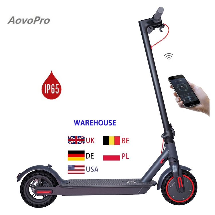 AOVO Pro стандарта ЕС, США, Великобритании склад Смарт Scooty е-скутер способный преодолевать Броды оптовая продажа складных patinete electrico 10.5AH 350W электрический самокат для взрослых