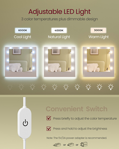 Table de maquillage moderne <span class=keywords><strong>VASAGLE</strong></span> blanche avec miroir <span class=keywords><strong>LED</strong></span>, tiroirs et rangements pour chambre à coucher - Product Image 5
