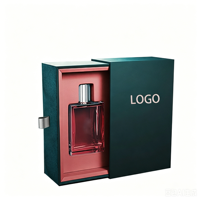 Botella de Perfume Rectangular de Vidrio Vacía de Lujo de 100 ml, Pulverizador de Niebla Fina, Caja de Embalaje Rígida con Tapa de Aleación de Zinc