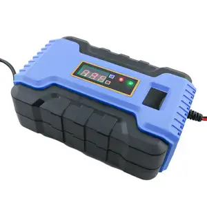 液晶显示器6V 12V 2A摩托车汽车AGM凝胶电池充电器6V 12V 2ah-20ah铅酸电池充电器，带ABS外壳