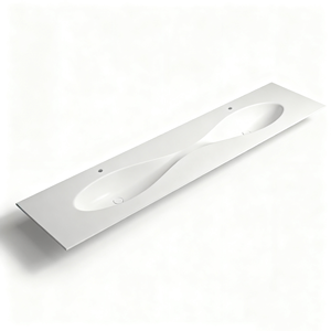 Baignoire autoportante en pierre artificielle avec massage combiné (air et hydromassage) 1,6 m de longueur, design écologique - Product Image 6