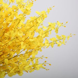 Bouquet de fleurs artificielles Wen Hope Dancing Orchid, fleurs en soie jaunes, décoration florale pour mariage, décoration de la maison - Product Image 1