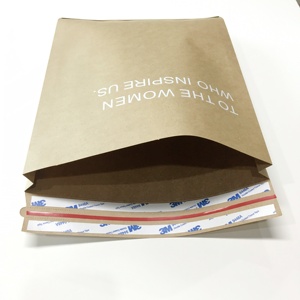 Bolsas de correo de papel Kraft blanco personalizadas para zapatos, resellado de franqueo, bolsa de envío de mensajería, ropa interior y embalaje de ropa - Product Image 3